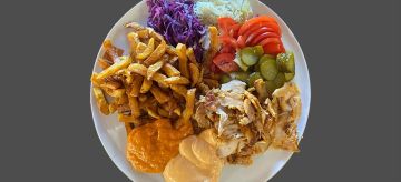 Shaorma de pui la farfurie